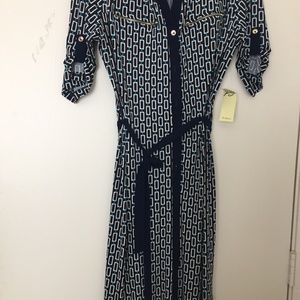 Knit shirt dress